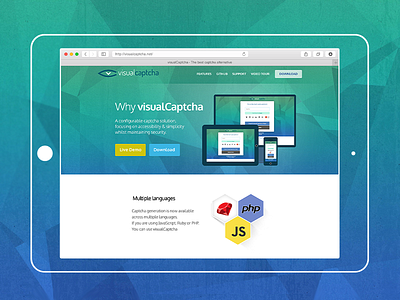 visualCaptcha flat mockup photoshop typography ui web design