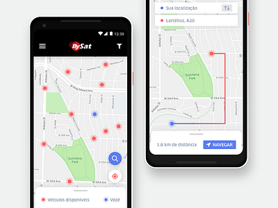 Bysat Android App android app car filter localization map navigation pin search tracking