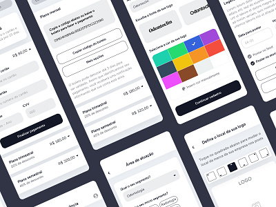 Wireframe - Minha Agência app app color palette color picker credit card dashboard form payment register registration social app social media user flow ux wireframe