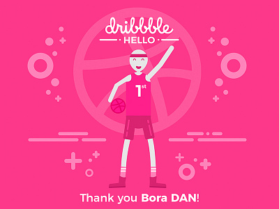 Hello Dribbble! character debut drafted dribbble first shot hello