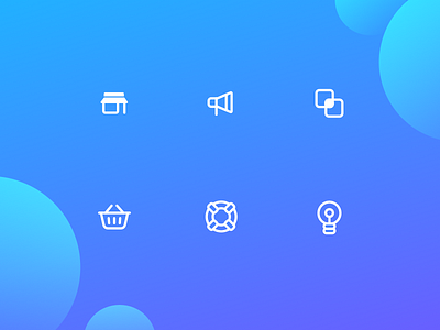 Icons for an upcoming project agency blue creative gradients icon icons integration soft support webshop