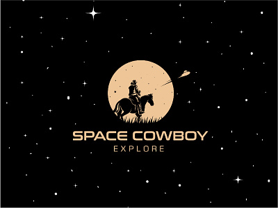 space cowboy design emblem illustration logo