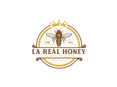 la real honey design emblem illustration logo