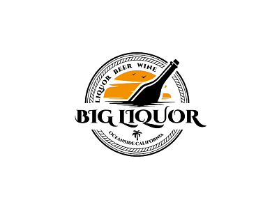 big liquor design emblem illustration logo