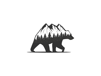 Bear design emblem illustration logo