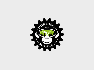 MONKEY BIKE branding design emblem illustration logo vector