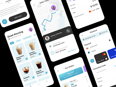 Veroo Delivery App UI Kit booking cafe case study checkout coffee courier delivery ecommerce figma food order shopping ui kit ux