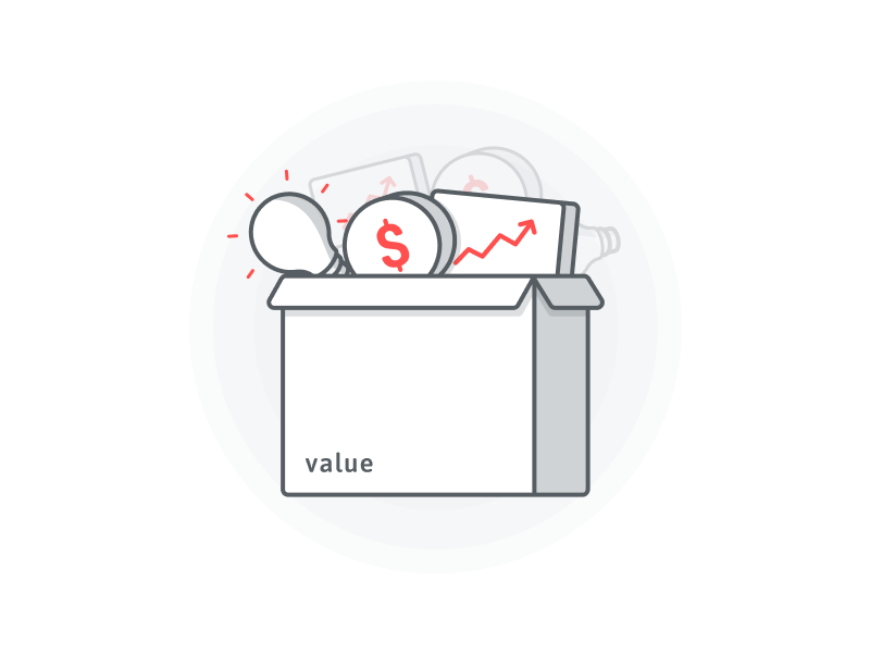 Value box business chart creative graph idea illustration profit value values vector