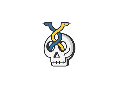 Skeleton Python icon illustration logo python skeleton skull snake vector