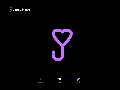 Jenny Heart Logo design logo vector