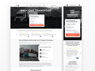 Auto transport company - Landing page art branding design figma graphic design illustration landing page logo ui web