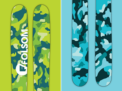 Folsom Customs action sports camo design ski design skis sports