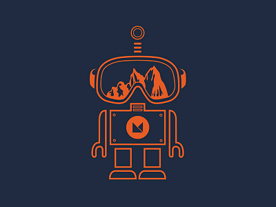 Ski Bot bot bots illustration mountain mountains robot ski skiing t shirt
