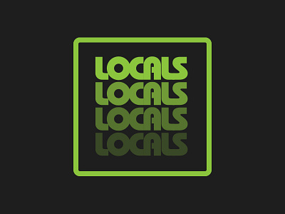 Locals, Locals, Locals badge bold brand branding clean green locals lock up logo simple type typography