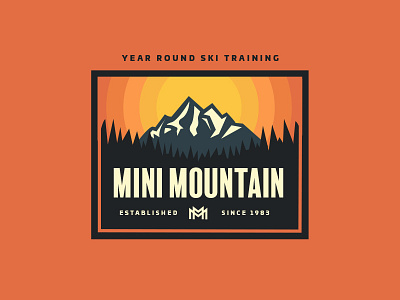Mini Mountain Patch mountain orange patch ski training skiing vector