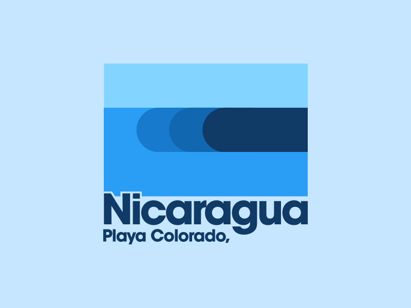 Playa Colorado barrel beach blue clean graphic illustration minimal nicaragua ocean playa colorado surf surfer surfing swell t-shirt tube vector water wave waves