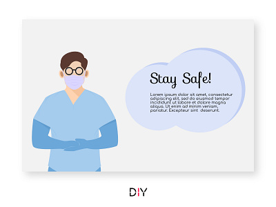 Stay Safe attention board corona covid 19 design doctor graphic design health hospital illustration sign stay safe vector