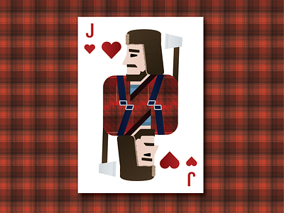 Lumberjack of Hearts card concept deck heart hearts illustration illustrator jack lumberjack
