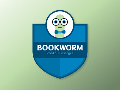 Bookworm Badge award badge bookworm illustration reading software ui ux