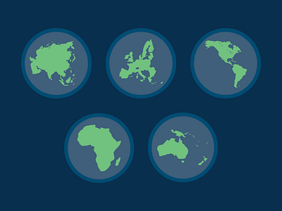 World Badge Icons africa americas asia badge europe globe icons map minimal oceania vector world