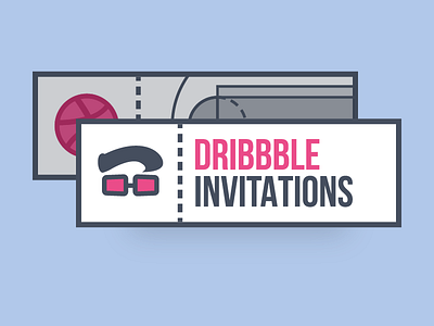 Dribbble Invitations draft illustration invitation invite new ticket