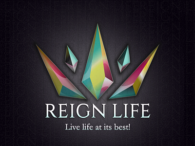 REIGN LIFE 3d branding crystal cuarzos graphic design icon illustration logo prism prismlogo