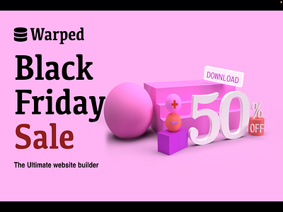50% Black Friday sale 3D ad 3d design graphic design illustration logo ui