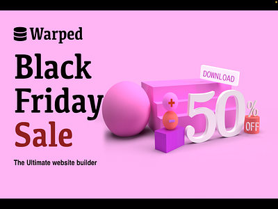 50% Black Friday sale 3D ad