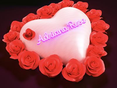 Adriana Rose Heart 3D Claymorphism 3d 3d art 3d heart adobe dimension blender branding claymorphism emoji graphic design heart illustration logo musician rose substance ui ux