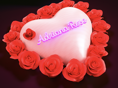 Adriana Rose Heart 3D Claymorphism