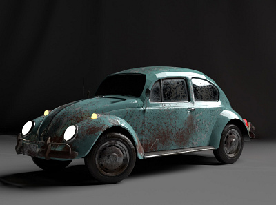 Worn out VW 3d animation car cars design graphic design illustration texturing ui ux vehicles