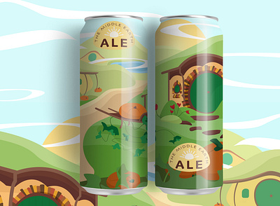 The Middle Earth Ale design ale beer design hobbit illustration mock up nature shire