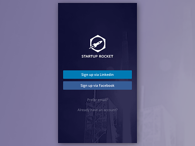 Startup Rocket Sign Up app branding identity iphone login logo mobile prototype rocket startup ui ux