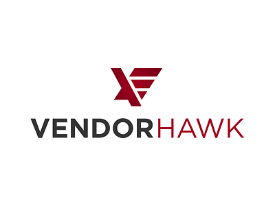 VendorHawk branding icon identity logo red startup wordmark