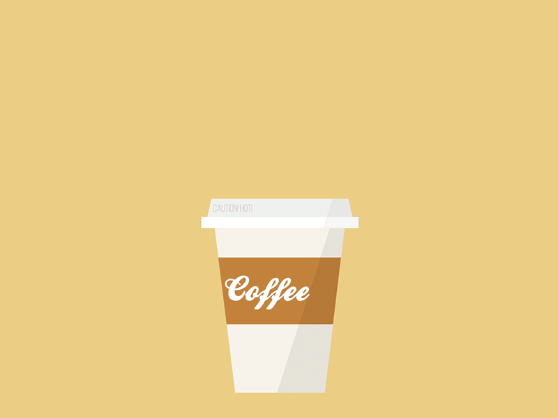 Coffee 2d animation after effects coffee flat design gif illustration spinning