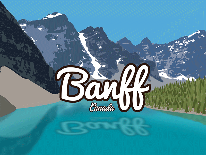 Banff Animation after effects animation banff build canada illustrator lake mountains reflection scenic snow water