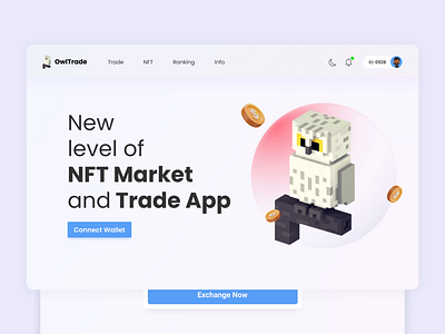 Decentralized NFT + Trade Website Design - Owltrade graphic design ui web design website