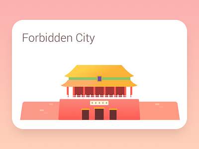 Forbidden City card illustration ui