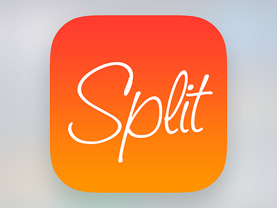 Flat Split is flat, yet cursive app application bill cursive grid icon ios kerning light neue split thin