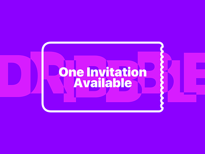 Giveaway - One Dribbble Invitation Available bold font design dribbble invitation invite neon colors pink purple sketch ticket