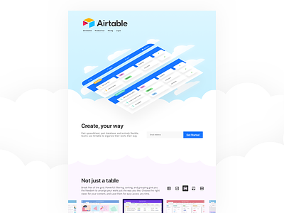 Airtable Product Landing Page airtable dailyui dailyui003 denver illustrator isometric landing landing page product sf pro signup sketch ui