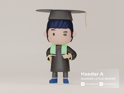 3D Graduation Chibi 3d 3dmodel blender chibi