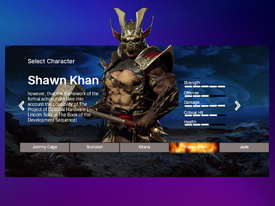 Shao Kahn Mortal Kombat Game app design game design game dev mortal kombat product design ui ui design uiux