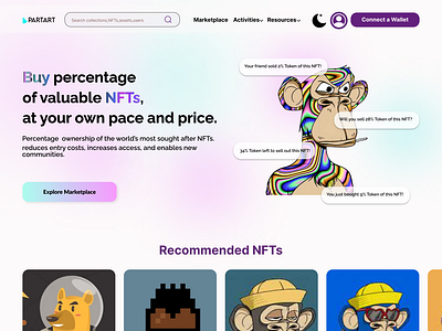 Partrart NFT responsive website design