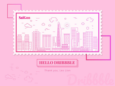 Debut debut debutshot dribbble firstshot hellodribbble new saigon stamp thanks ui vietnam