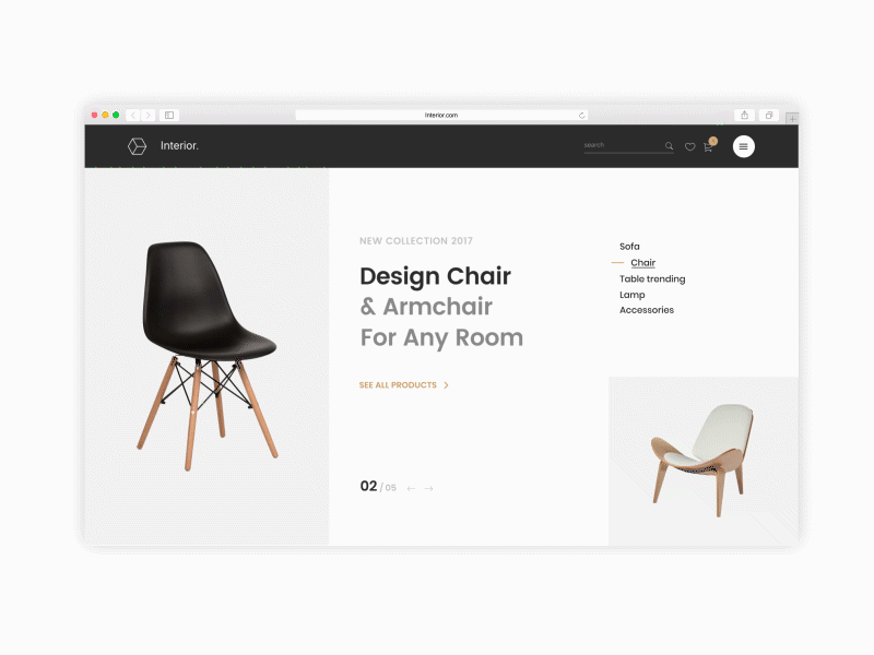 Furniture E-Commerce dribbble e commerce furniture interaction interior motion uidesign uxdesign uxui webdesign