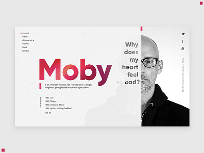 Promo site Moby concept design moby photoshop promo site web