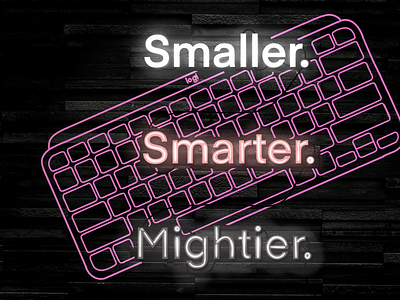 Neon Tech MX Mini Keys (Logitech x Dribble Playoff Contest) design digital graphic design illustration logo poster procreate