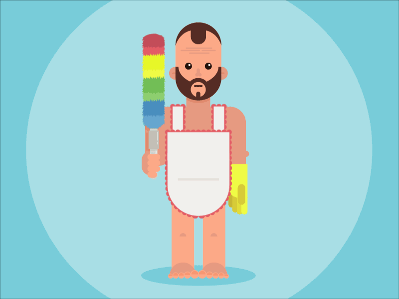 Spring Clean animation cleaner cleaning duster flasher flat gif illustration motion pixel simple vector