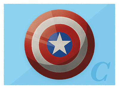 C is for Captain America's Shield avengers captain america comics digital hero illustration marvel shield vector weapons